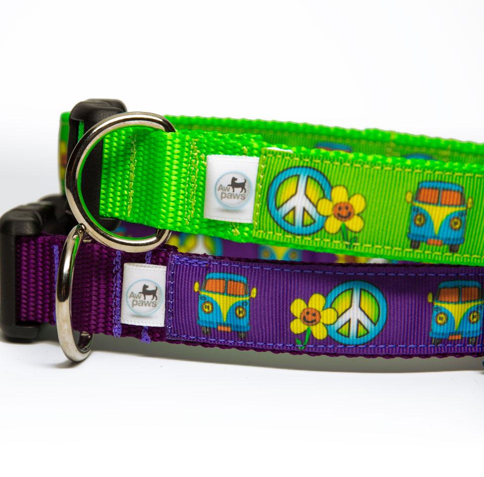 Peace Sign Dog Collar peaceful Retro Designer Dog 