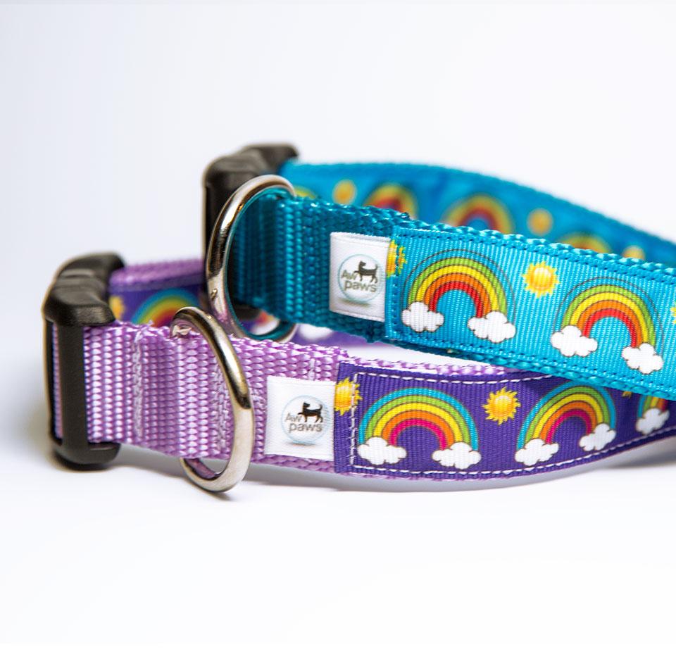 Top Paw® Blue Rainbow Comfort Neoprene Dog Collar, dog Collars